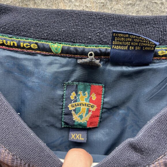 Vintage Sunice Pullover Mens 2XL Purple Navy Stripe Golf Windbreaker 2000s - Picture 6 of 14